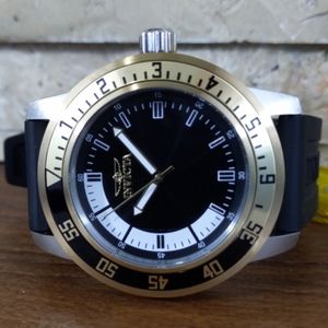 MENS INVICTA SPECIALTY BLACK GOLD QUARTZ WAT